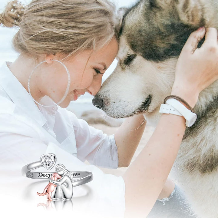 Valentina™ - Anello con Icona di Cane (Rosa)