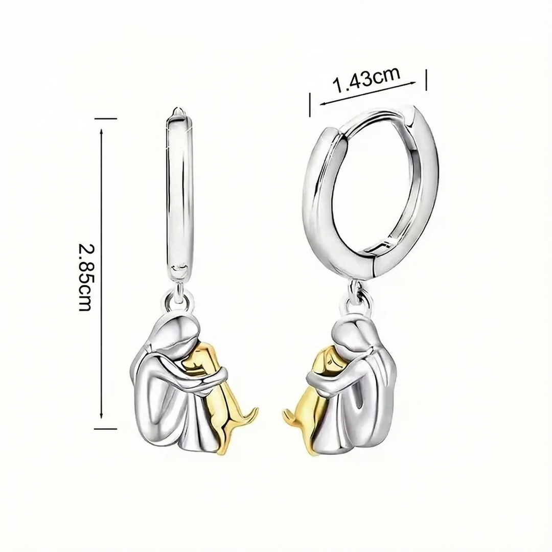 Alessandra™ - Orecchini con Icona di Cane (Chiusura Rotonda)