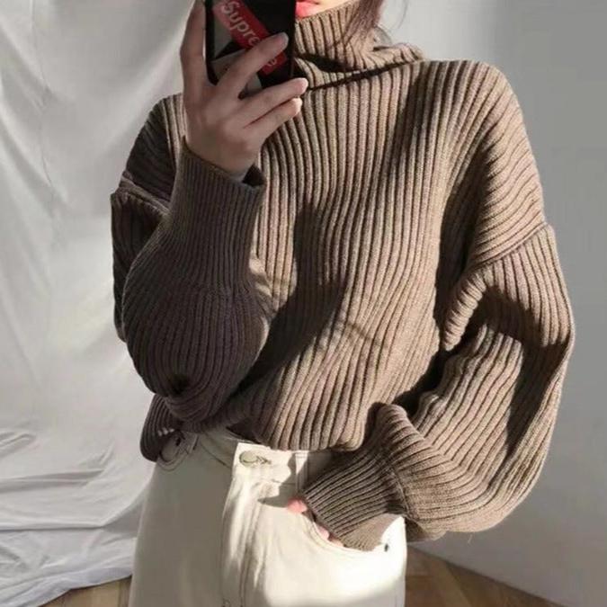 Varelli™ | Pullover di lusso con colletto alto e maniche a palloncino