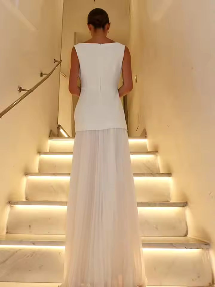 Rowina | Abito senza maniche con pieghe fluide