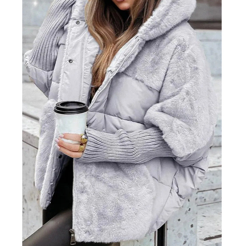 Offerta Speciale Temporanea - Giacca Puffer Oversize Imbottita con Cappuccio per Donne